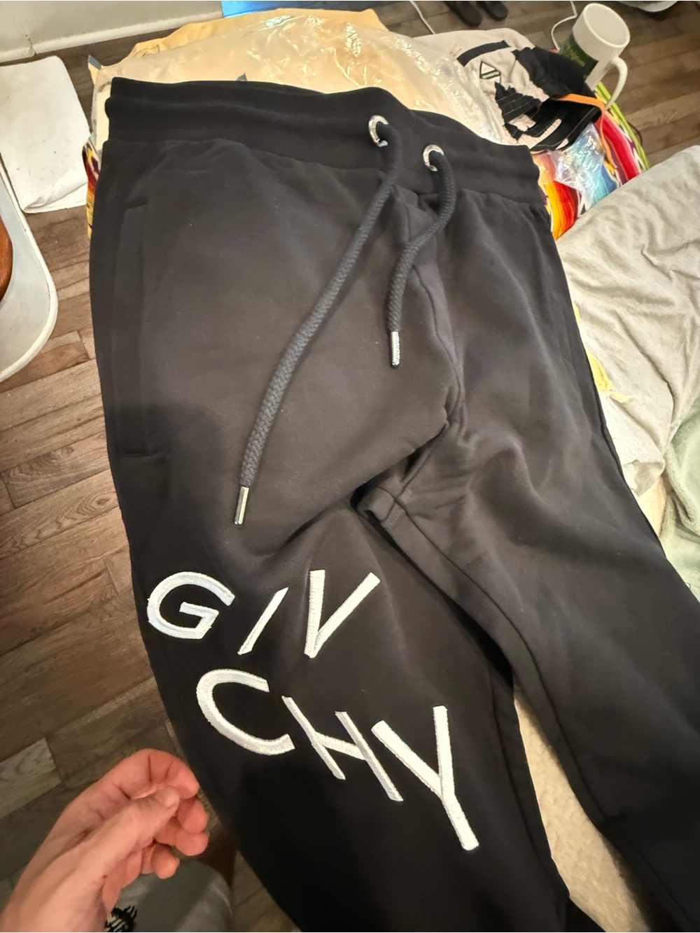 Hunter Black Jogger Pants with White Logo